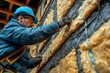 © Larisa AI - A construction worker in safety gear is installing thermal insulation panels to improve energy efficiency of a building