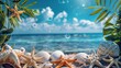 Sea Shells and Starfish on a Sandy Beach