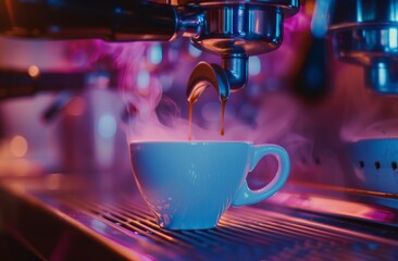 Wall Mural - Pouring Coffee Into Machine