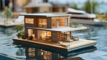A Detailed Model Of A Floating Mobile Home  AI Generated Illustration
