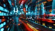 A digital image of a stock exchange trading floor in motion  AI generated illustration