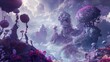 A dreamy fantastical landscape with whimsical elements  AI generated illustration