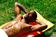 Young Fit African American Man No Shirt In Sun