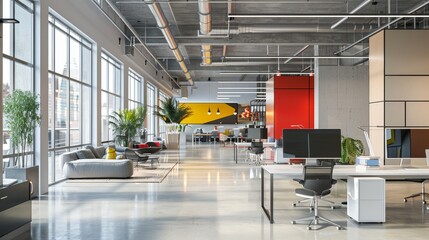 Sticker - A modern office space filled with high-tech gadgets and advanced technology  AI generated illustration