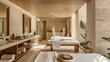 © ArtStage - A serene spa with plush robes and massage tables  AI generated illustration