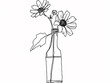 Elegant One-Line Flower in Glass Bottle | Minimalist Art Print | Abstract Floral Painting | Modern Wall Decor | Simple Flower Line Art