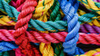 Bound in Unity: Colorful Ropes from Above. Generative AI