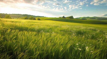 Wall Mural - Countryside field, sunny day in the countryside