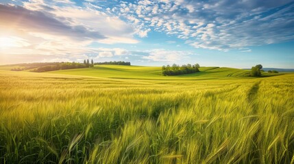 Wall Mural - Countryside field, sunny day in the countryside
