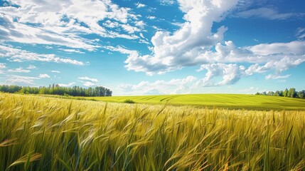 Wall Mural - Countryside field, sunny day in the countryside