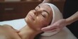 woman in spa salon working with facial skin Generative AI