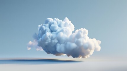 3d render, abstract white cloud isolated on blue sky background, floating mystic vapor, minimalist fantasy wallpaper