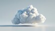3d render, abstract white cloud isolated on blue sky background, floating mystic vapor, minimalist fantasy wallpaper
