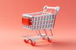cart empty background, shopping cart, grocery shopping concept, retail pushcart, blank copy space