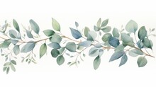 Watercolor Floral - Green Leaf Branches Collection, For Wedding Stationary, Greetings, Wallpapers, Fashion, Background. Eucalyptus, Olive, Green Leaves, Etc.