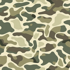 Wall Mural - Camouflage Retro Vintage Seamless Pattern