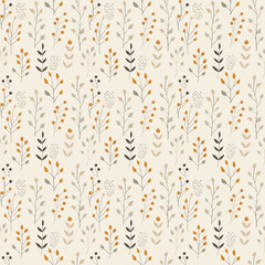 Wall Mural - Scandinavian inspired pattern illustration minimal light airy cream and beige contemporary. Perfectly for wrapping paper, wallpaper fabric print, greeting cards.