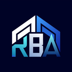 Poster - Letter logo with gradient patterns inspired by textiles, RBA real estate logo vector