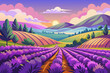 Enchanting lavender fields swaying in the breeze Illustration