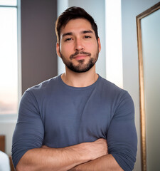 Canvas Print - Handsome model man posing for photo