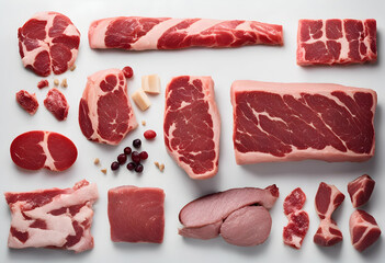 Wall Mural - raw meat on a cutting board butcher meat fresh quality meat