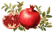 PNG Pomegranate vintage painting fruit