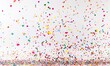 © Javid - Colorful Confetti in front of White Background. High quality AI generated image