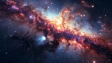Fototapeta  - Cosmic scenery of starry deep space nebula