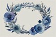 watercolor flower wreath in cold color