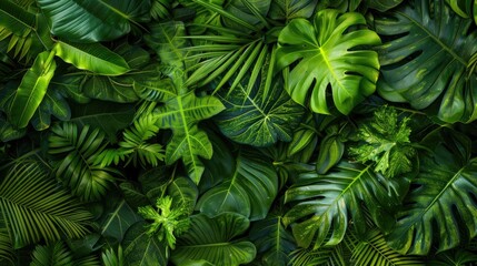  Texture of Tropical Green Leaves A Nature Abstract