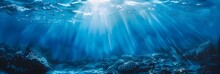 Underwater Sea In Blue Sunlight
