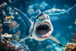 Shark Jaws of the Deep: The Thrilling Encounter with an Apex Predator in Its Ocean Realm.