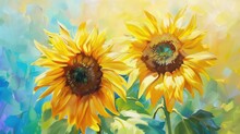 Capture Of Two Yellow Sunflowers