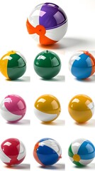 Vibrant Multicolored Beach Balls for Summertime Recreation and Fun