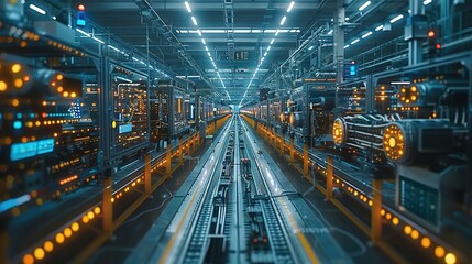 Robotics engineer manager using tablet check and control automation robot arms machine in intelligent factory industrial over system on virtual interface screen, Industry