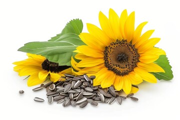 Wall Mural - Sunflower seeds on a white surface