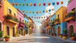 Festive streets of mexico with the mexican spirit