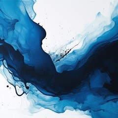 Poster - Abstract background in Chinese ink style , black blue colors