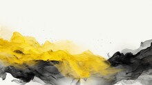 Abstract Background In Chinese Ink Style With A Black Background And Yellow Colors
