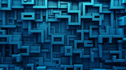 Wall Mural - Blue maze style background