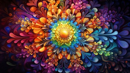 Sticker - mesmerizingly vivid and intricate digital painting, behold a breathtaking marvel of chromatic nanotechnology