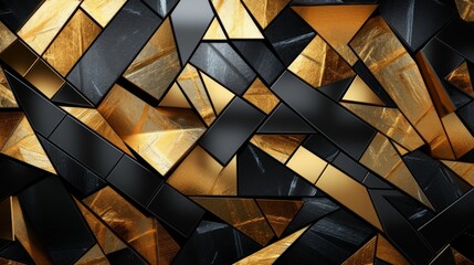 Poster - stunning abstract background that combines intricate metallic textures with bold geometric shapes