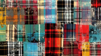 Sticker - Tartan print pattern