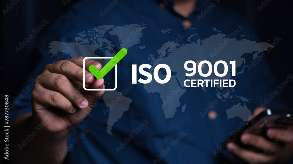 Iso Backround ISO 9001 Standard certification standardisation quality control concept ...