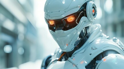 illustration AI robot using cyber security to protect information privacy.3D rendering .AI robot using cyber security to protect information privacy