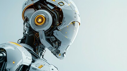 illustration AI robot using cyber security to protect information privacy.3D rendering .AI robot using cyber security to protect information privacy