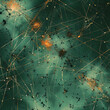 Discover the elegance of a minimalist teal and brown cybernetic network background, generated by AI for a touch of digital artistry. AI generative.