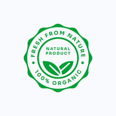 100% natural organic product label design template