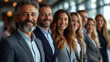 © Jeff - Business executives - office workers - smiling and confident - lawyers - accountants - smiling and confident - lobby - natural light - well-dressed - business trip - meeting - group photo