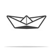Paper boat outline icon transparent vector isolated